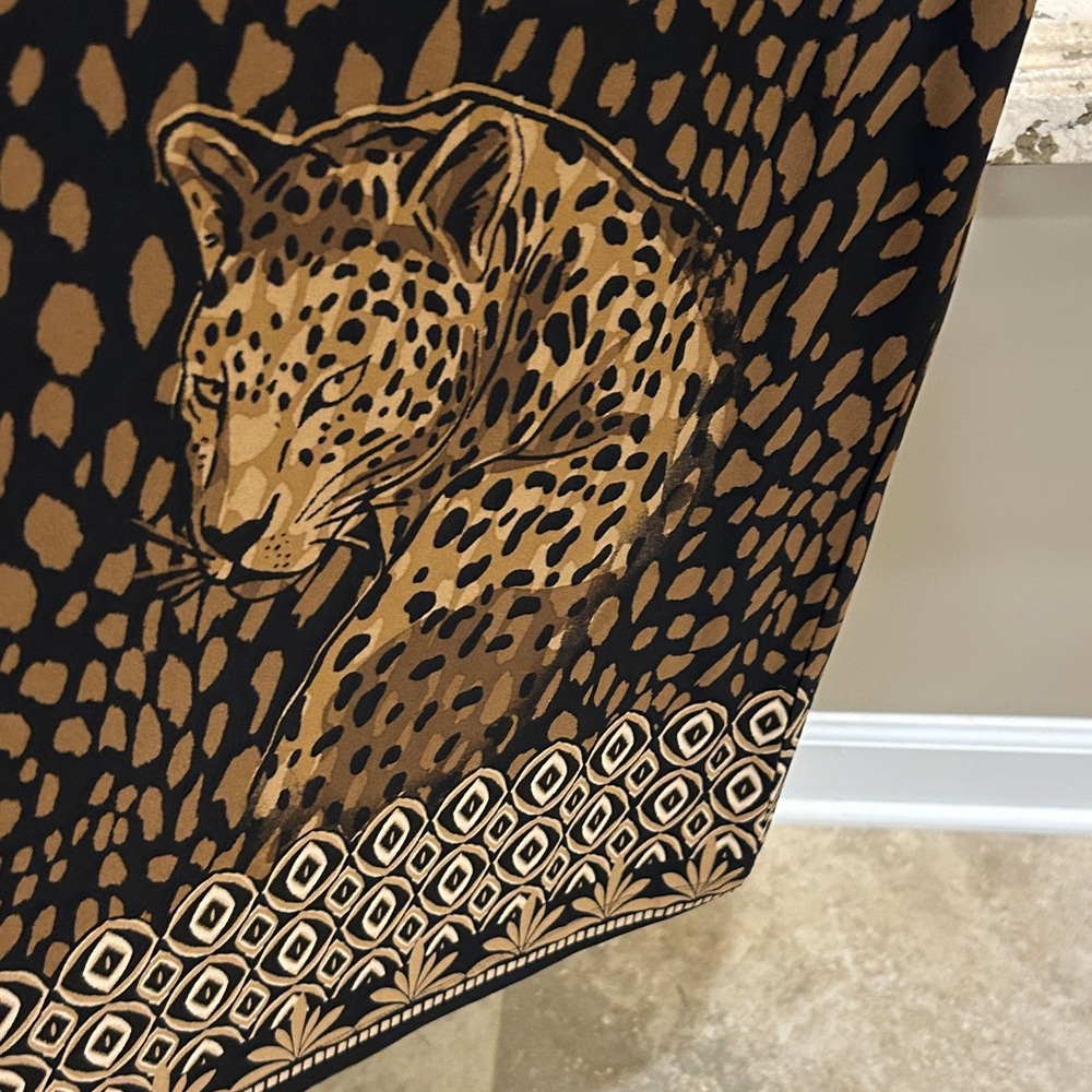Chico's Black and Brown Animal Print LS Maxi Dress Excellent Preowned Condition - Picture 9 of 11